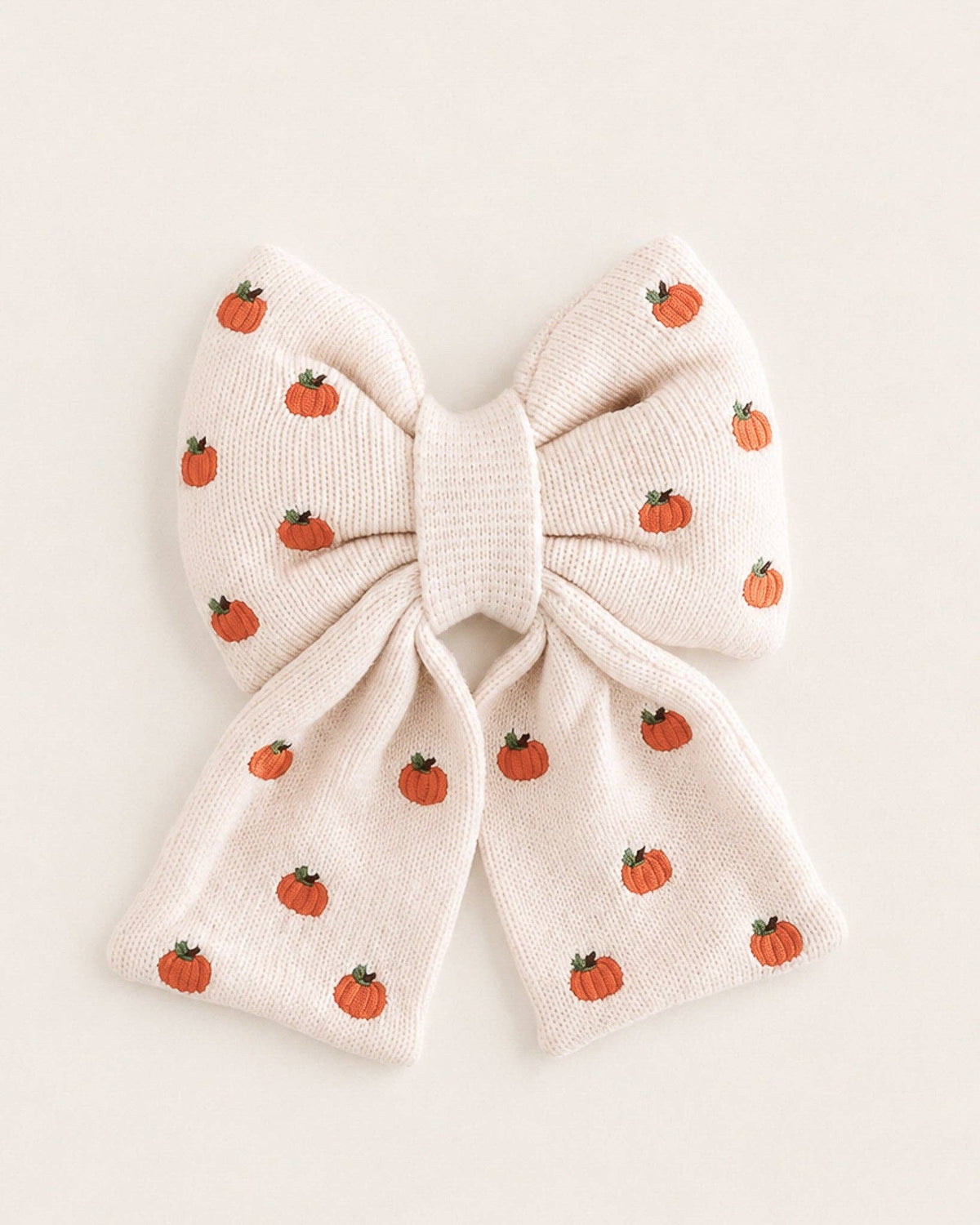 Knit Pumpkin Sailor Bow