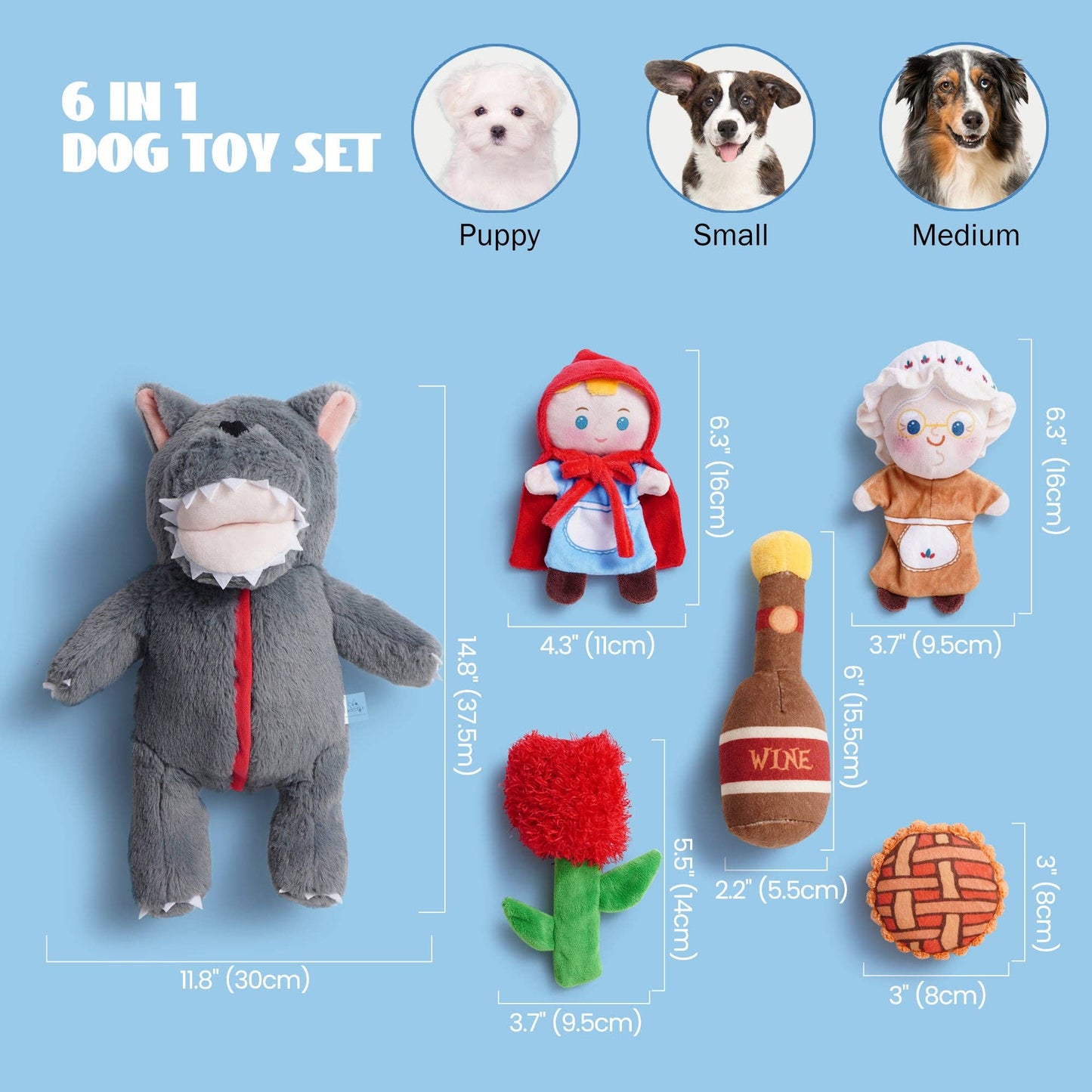 Fairy Tale Squeaky Dog Toys
