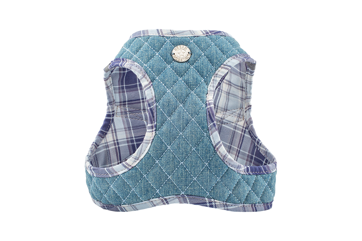 Step-In Denim Harness - Blue Plaid