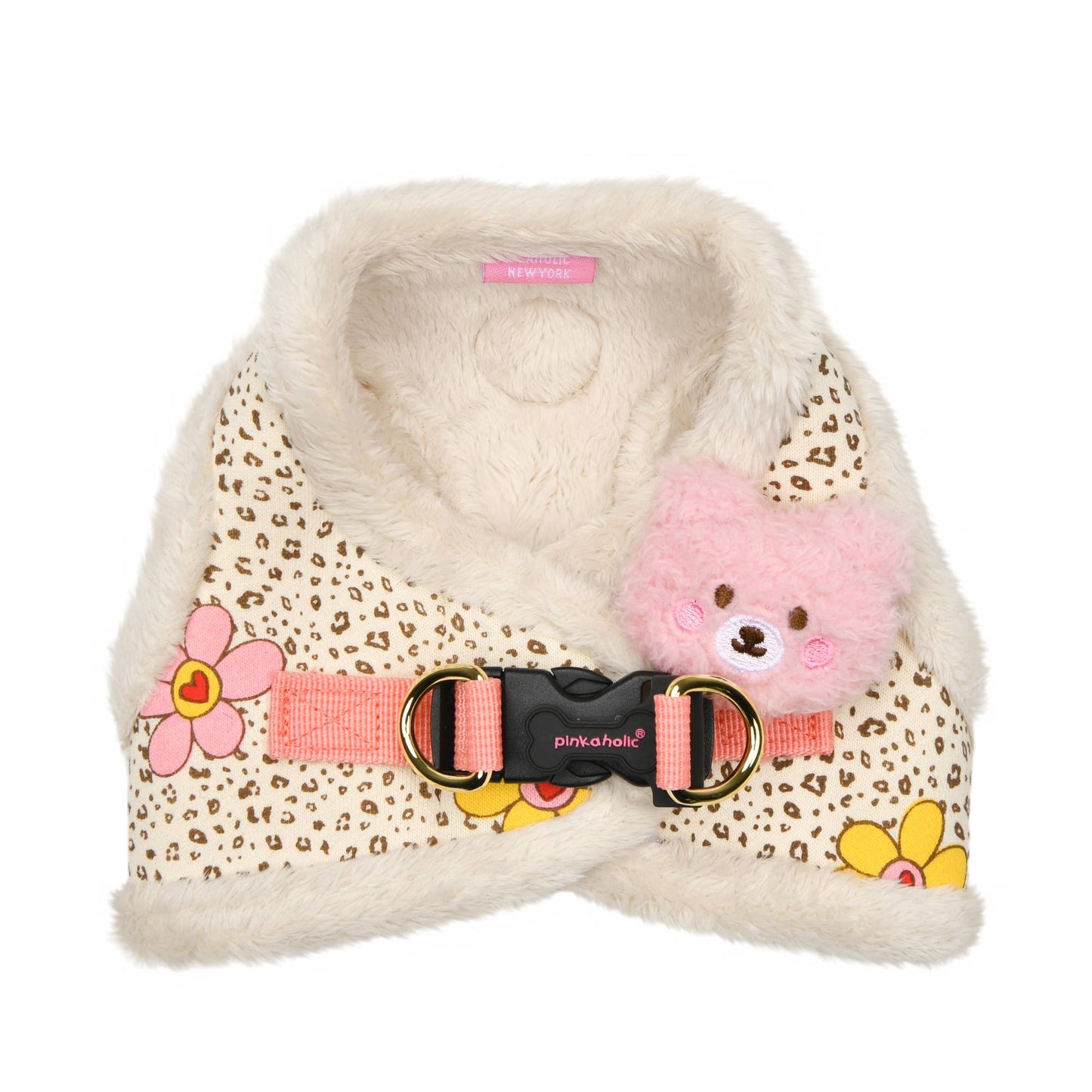 Pinkaholic Alisa Vest Dog Harness Leopard w/ Plush Bear