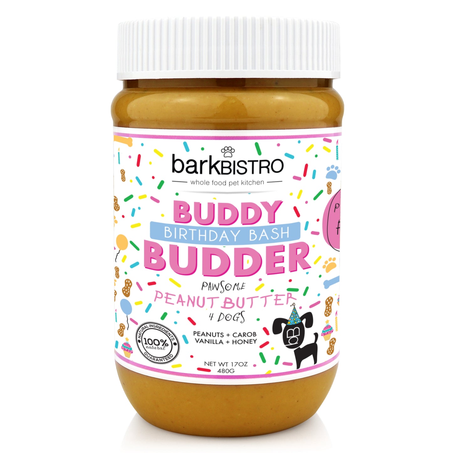 Dog Peanut Butter Buddy Budder - Birthday Bash 17oz