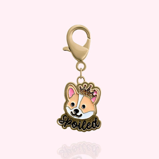 "Spoiled" Dog Collar Charm: Gold