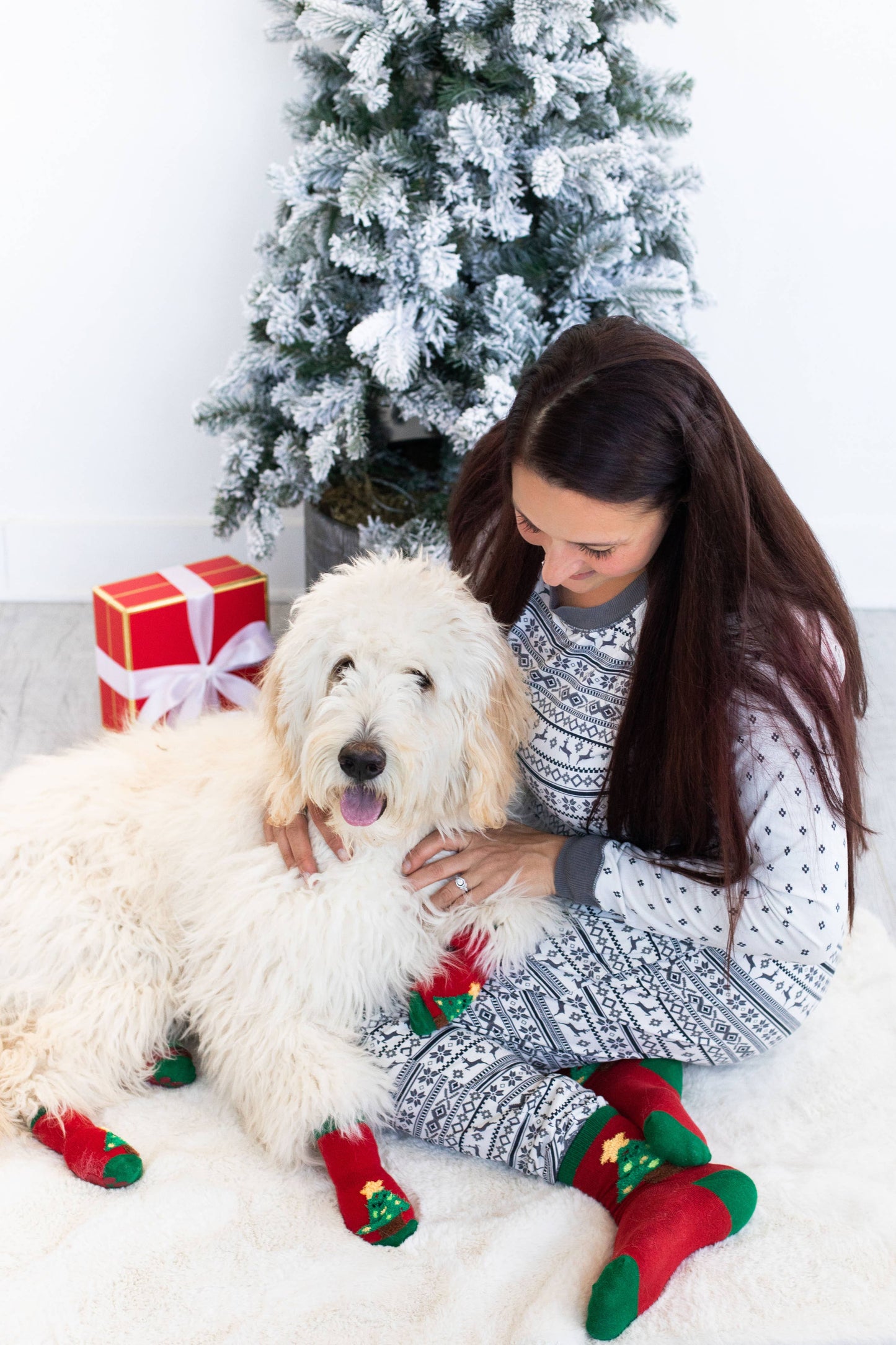 Human and Dog Matching Christmas Sock Set - Christmas Tree