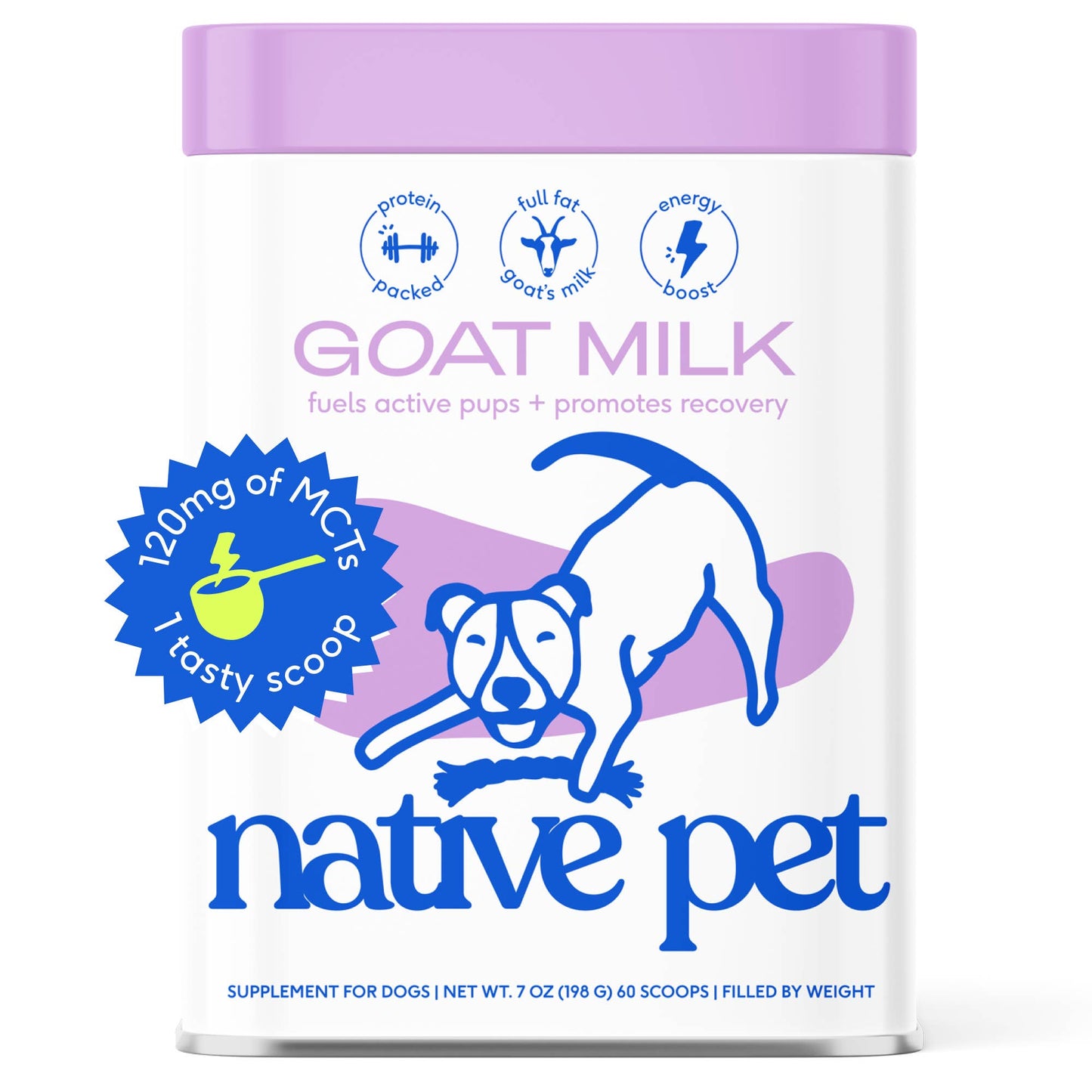 Goat Milk Powder Recovery & Energy Support for Active Dogs: 7 oz