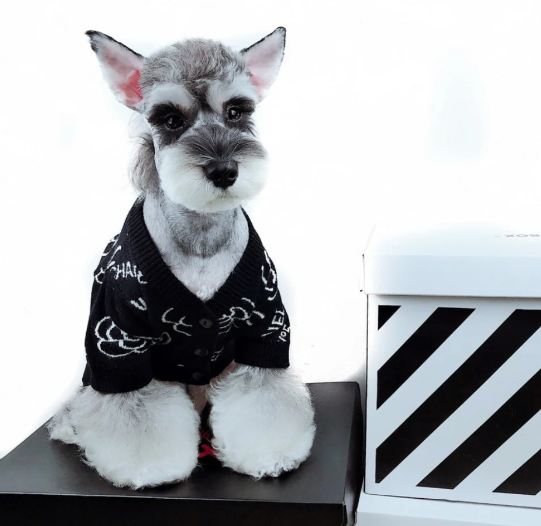 Chanel Black Dog Sweater