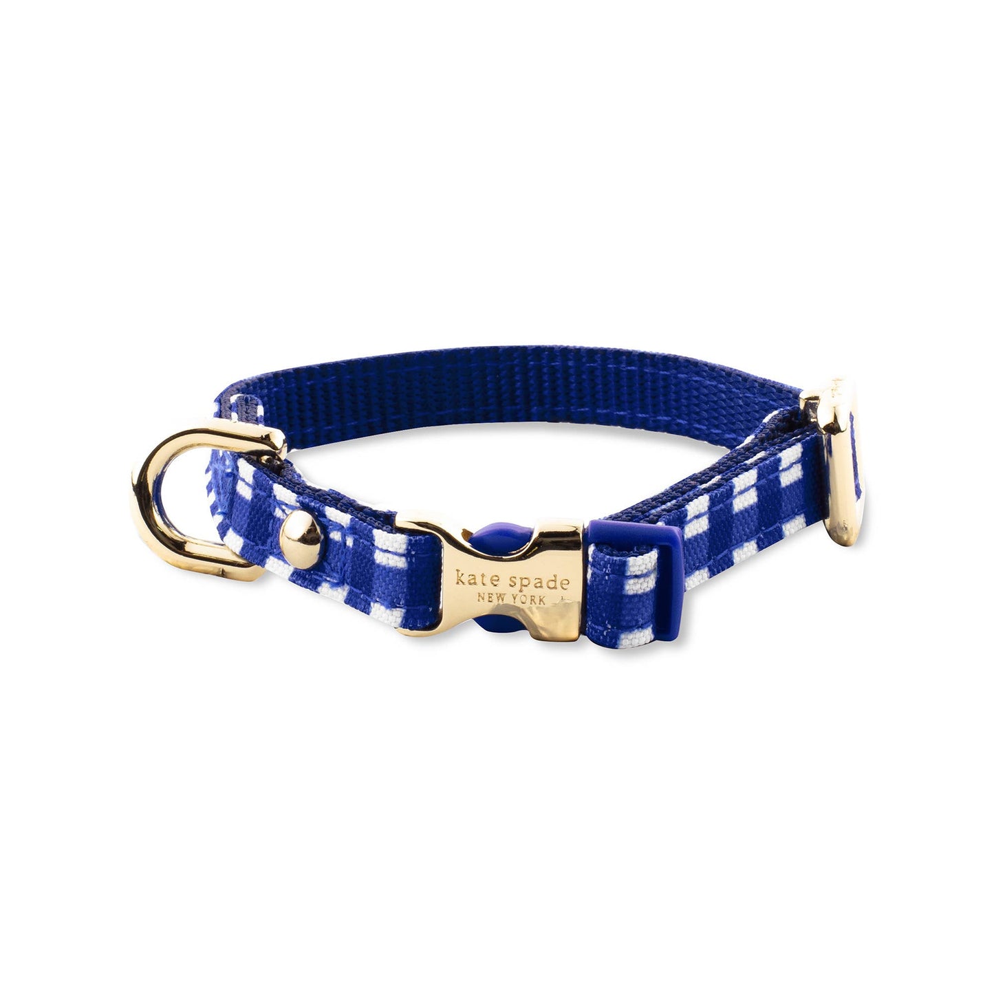 Navy Gingham Kate Spade Dog Collar