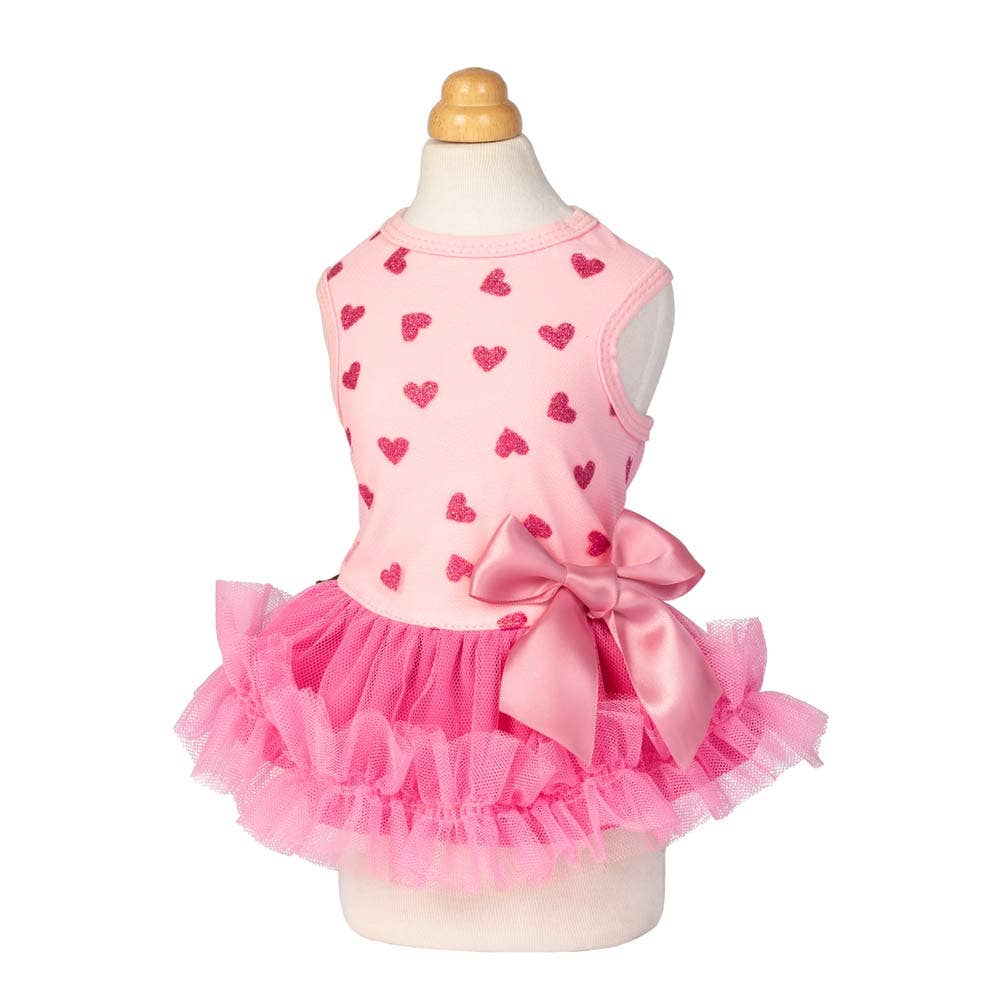 Sparkly Heart Dog Tutu Dress