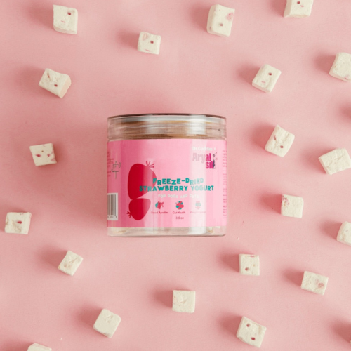 Yogur de fresa liofilizado