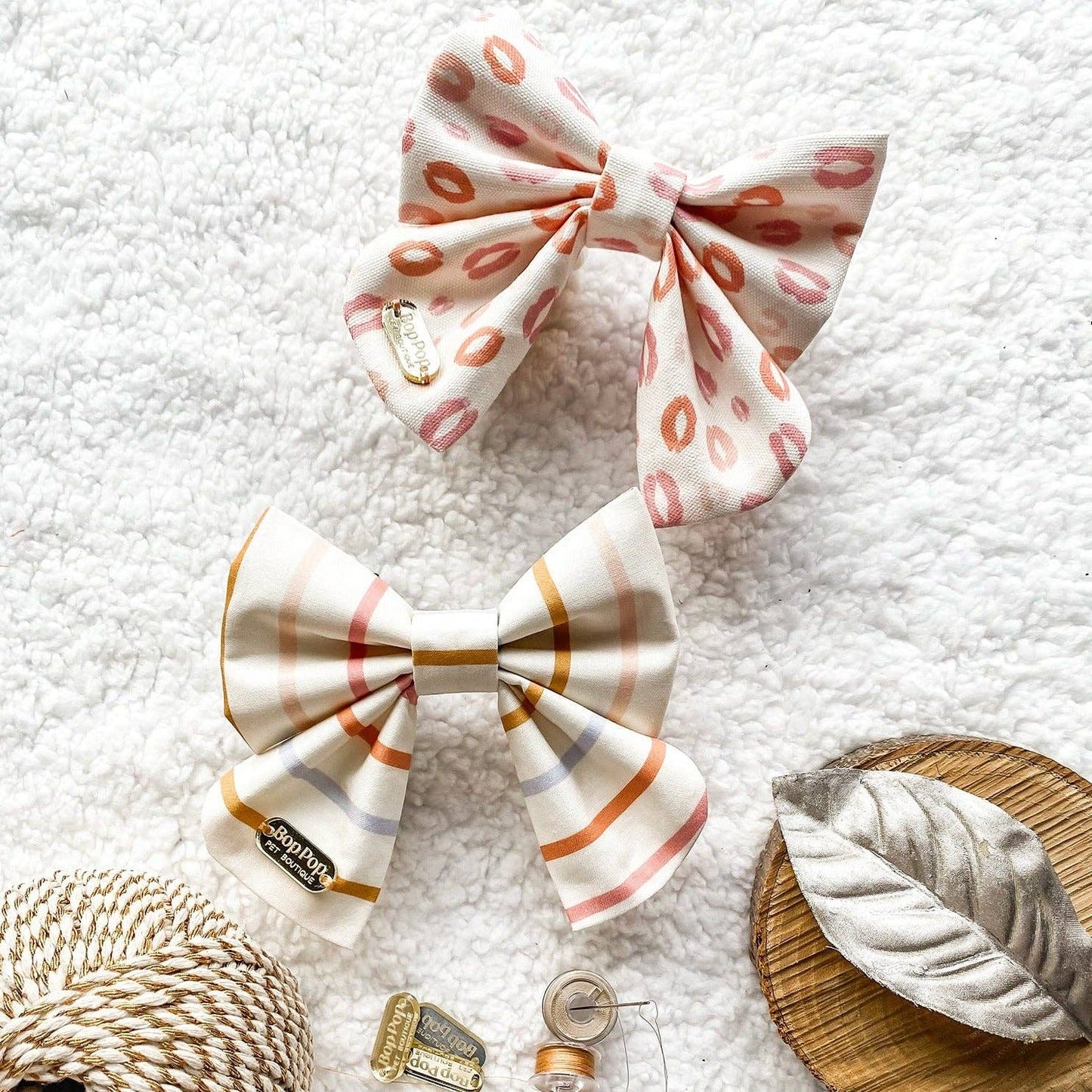 Love & Kisses Dog Sailor Bow Tie