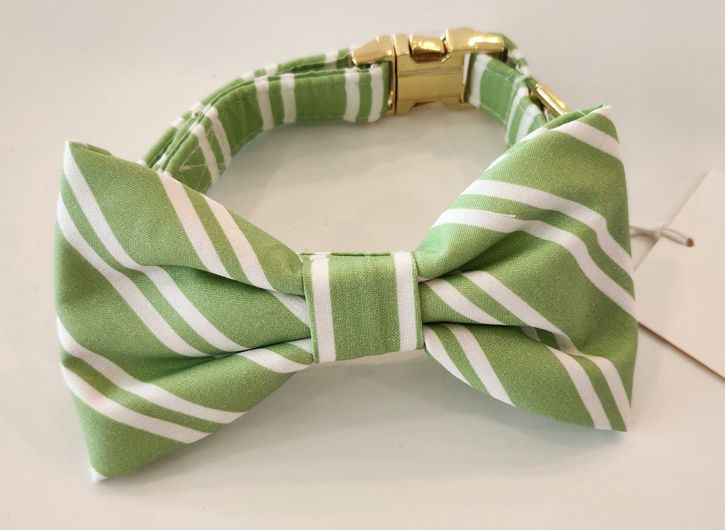 Sprout Stripe Spring Dog BowTie