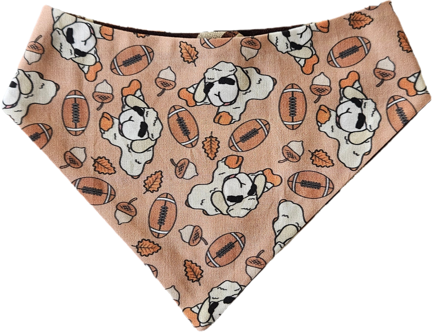 Lamb Football Dog Bandana - Brown