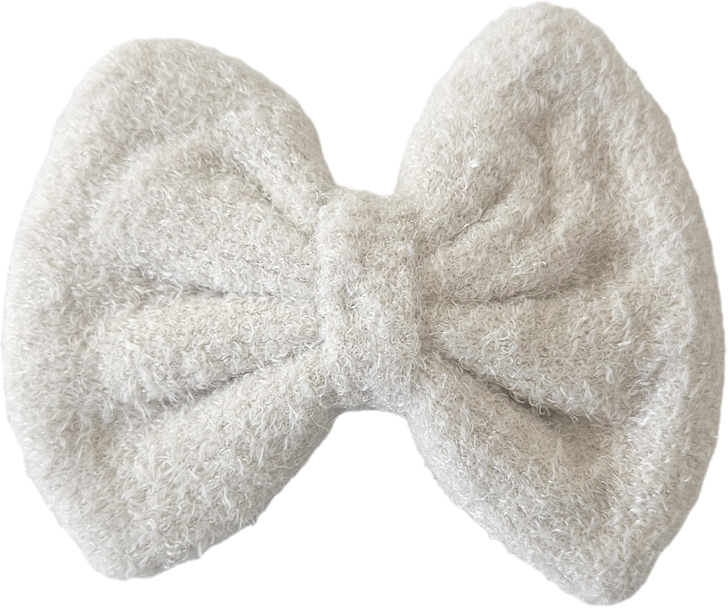 White Sherpa Bow with Clips