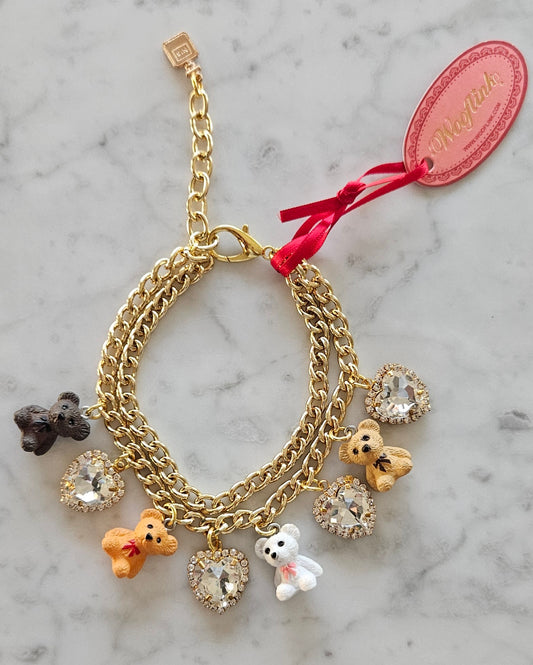 All the Bears Charm & Gold Chain Necklace