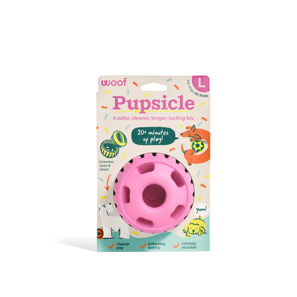 Pupsicle Pink - World's Best Treat Dispensing Dog Toy