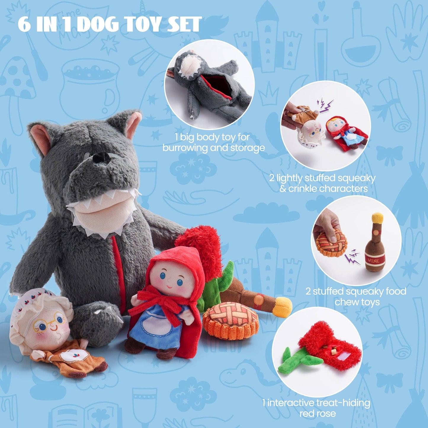 Fairy Tale Squeaky Dog Toys