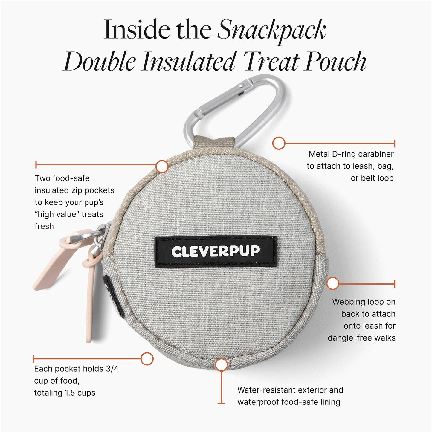 Snackpack Double Insulated Dog Treat Pouch - Assorted Colors