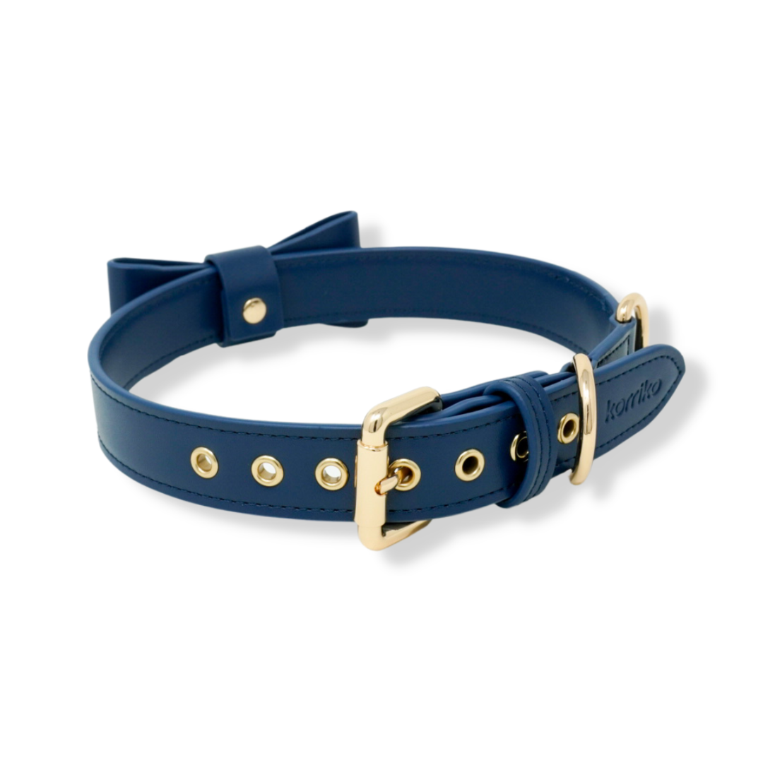 Conjunto de collar y correa para perros Signature - Azul marino
