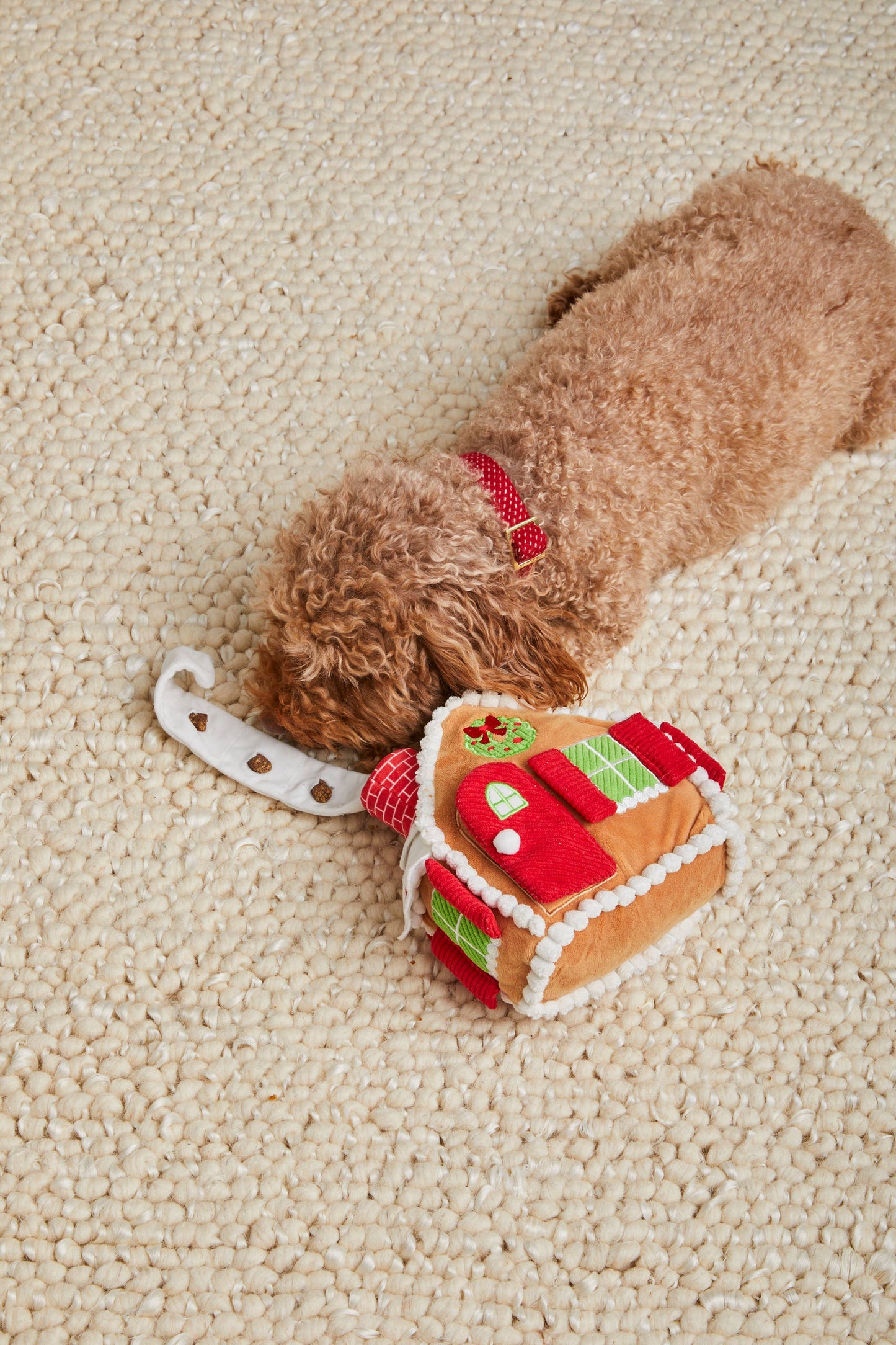 Gingerbread House Interactive Snuffle Dog Toy