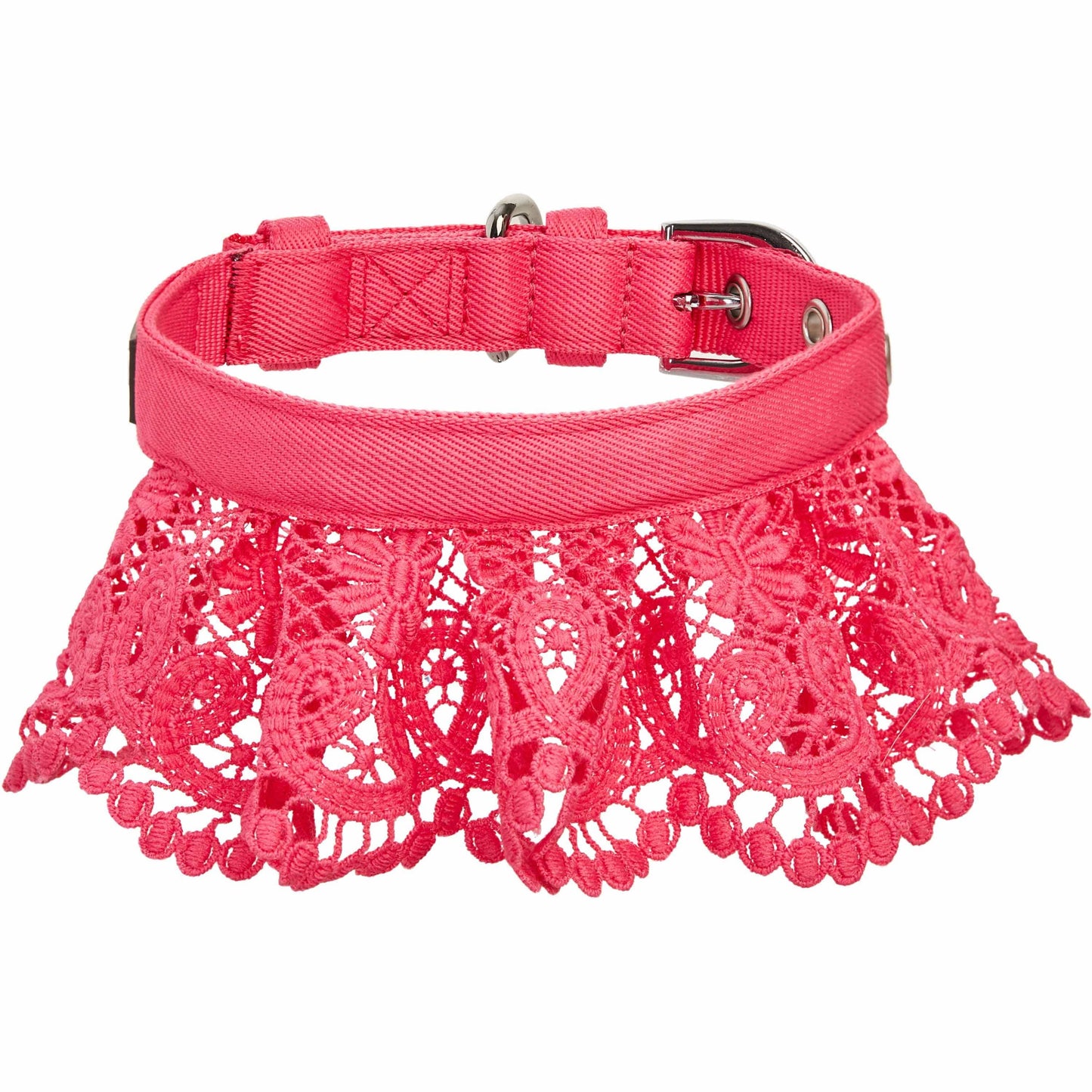 Cute Floral Lace Dog Collar - Lavender