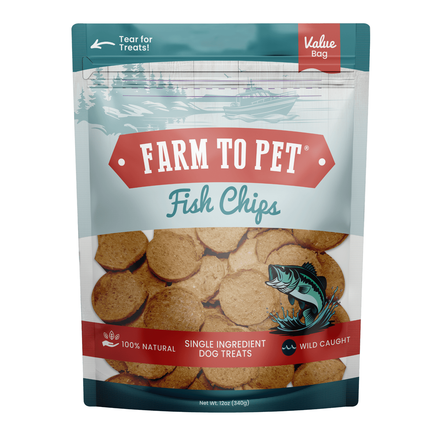 Fish Chips Dog Treats: Standard 4oz