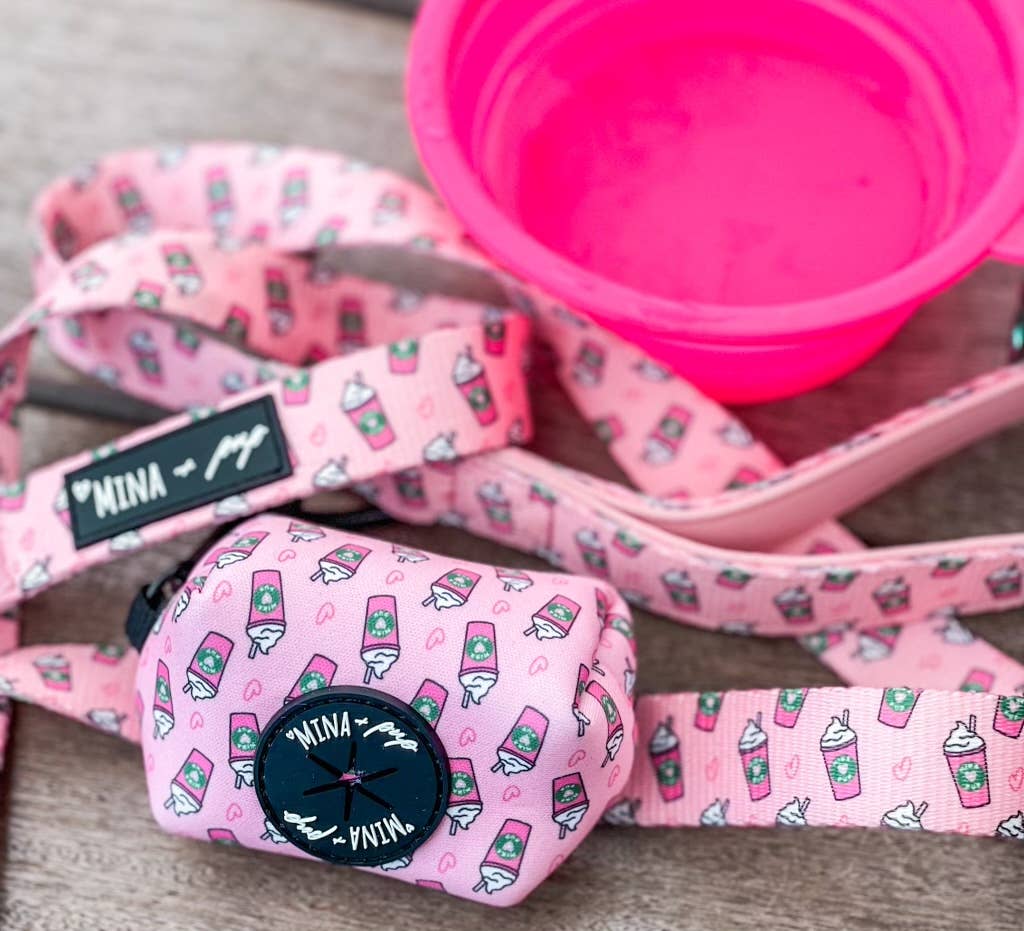 Soporte y dispensador de bolsas para excrementos Pink Pupshake