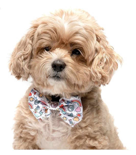 Peace and Loves - Dog Collar Bow Tie