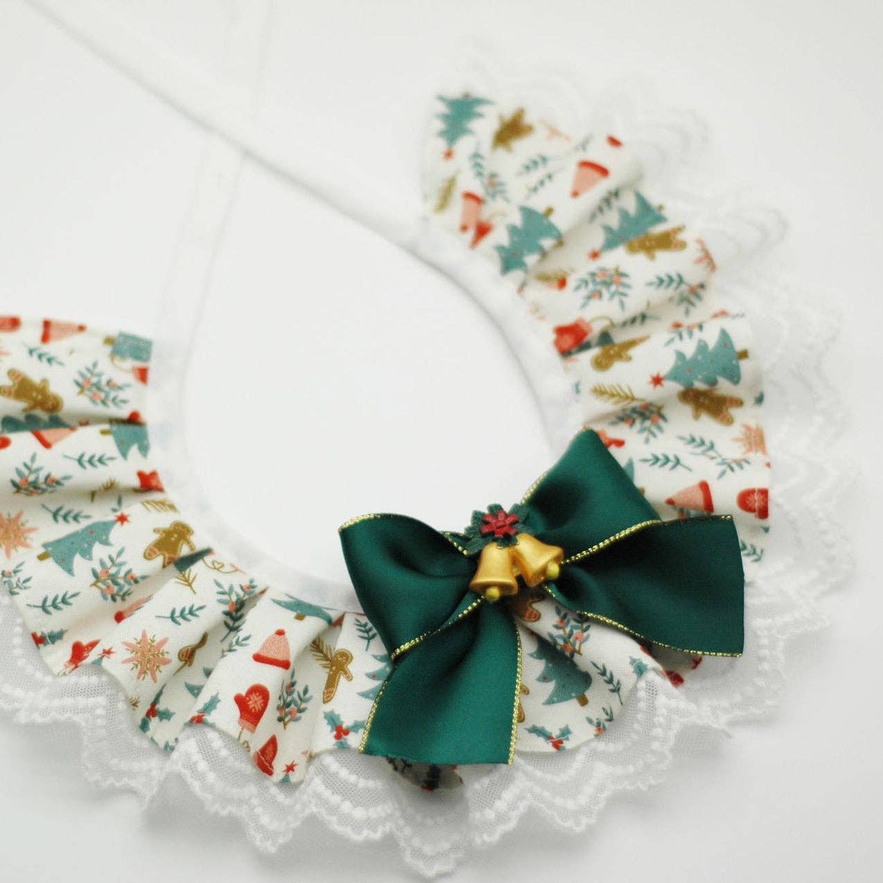 Christmas Gingerbread Knitted Dog Collar Adjustable