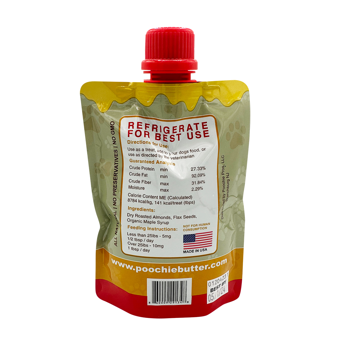 Dog Almond Butter Squeeze Pack 8 oz