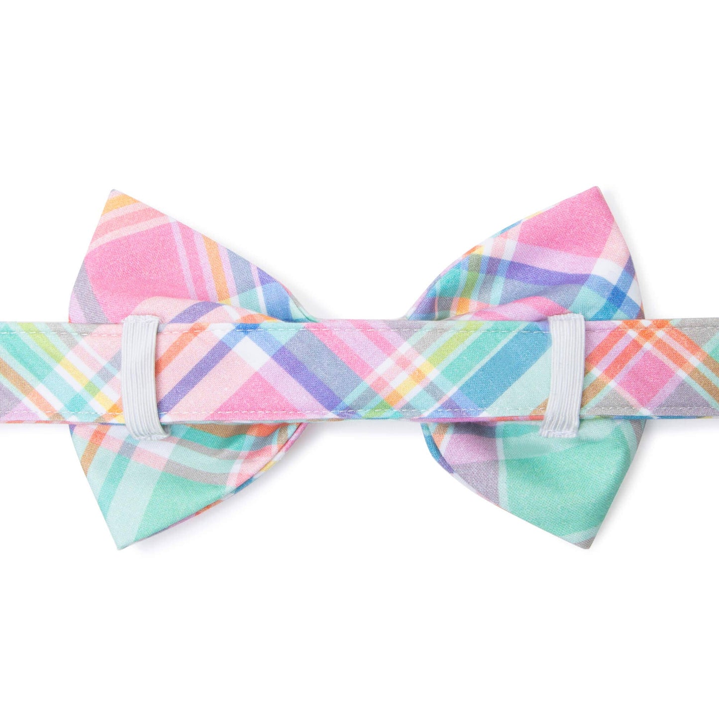 Blooming Plaid Spring Easter Dog Bow Tie
