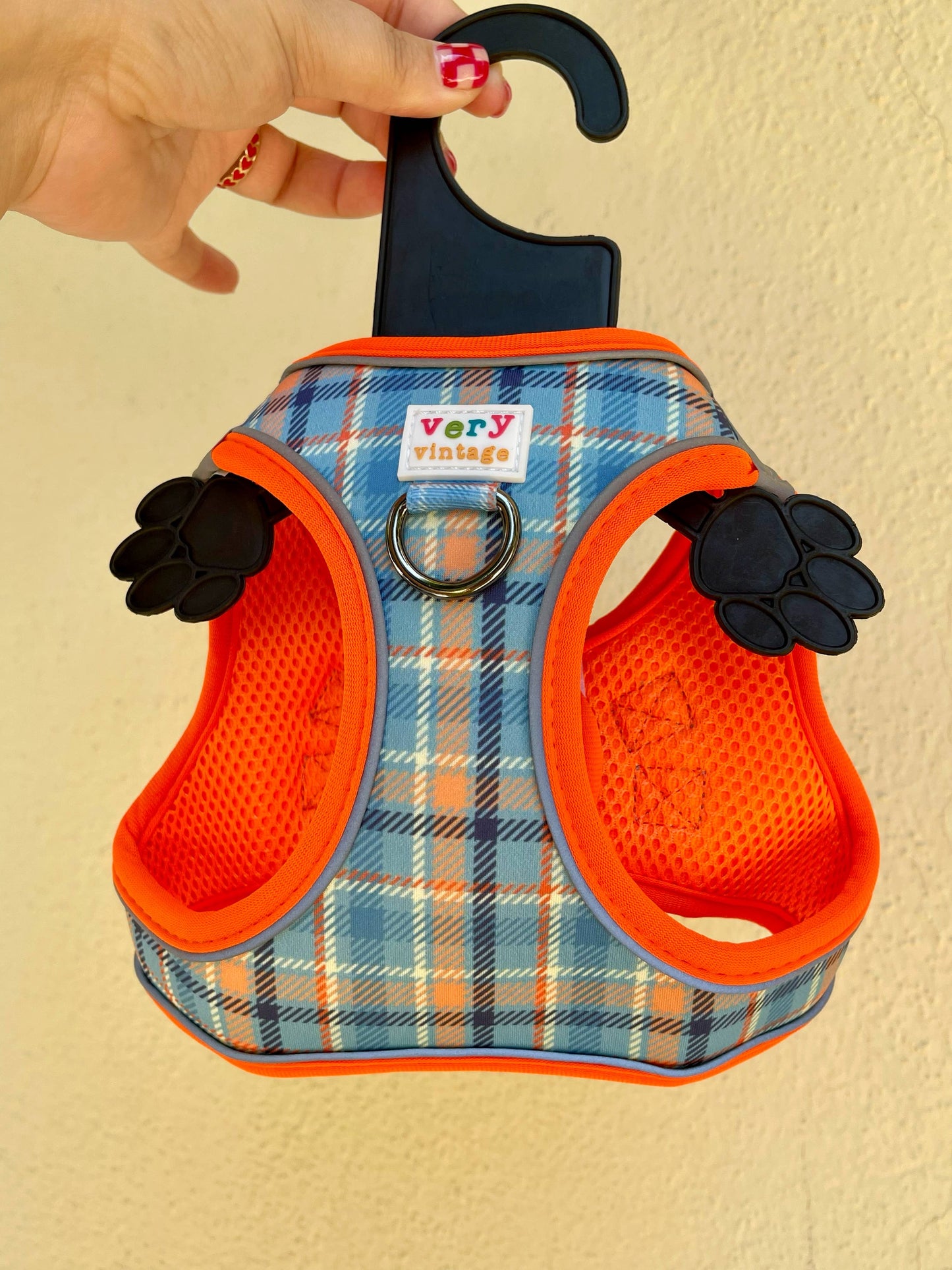 Murphy Blue & Orange Plaid Dog Harness Vest