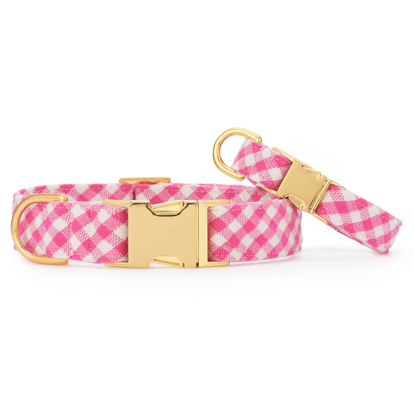 Pink Gingham Dog Collar
