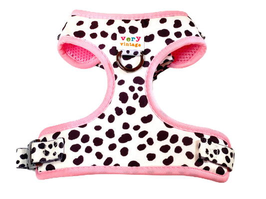 Moo White & Black Cow Adjustable Dog Harness