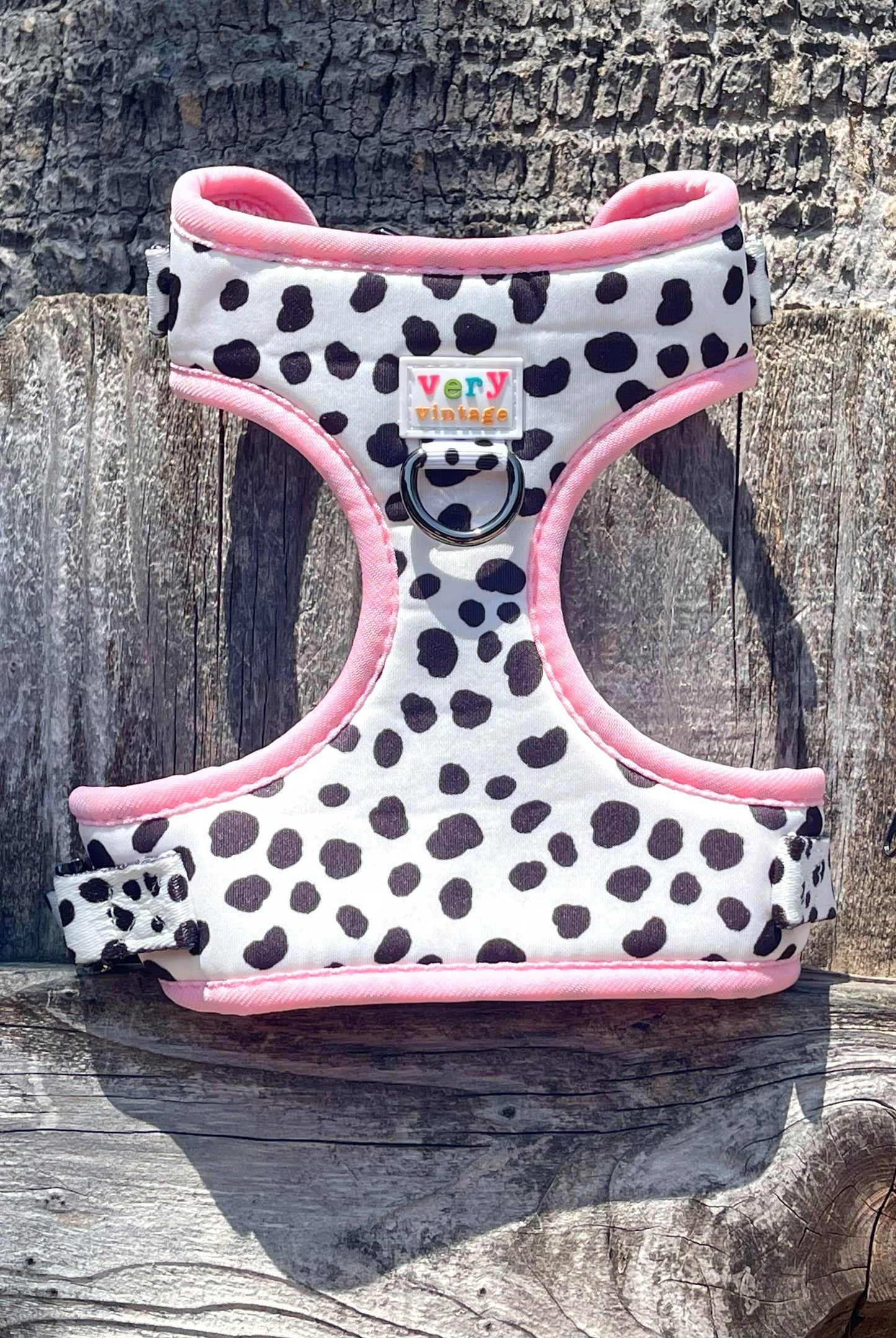 Moo White & Black Cow Adjustable Dog Harness