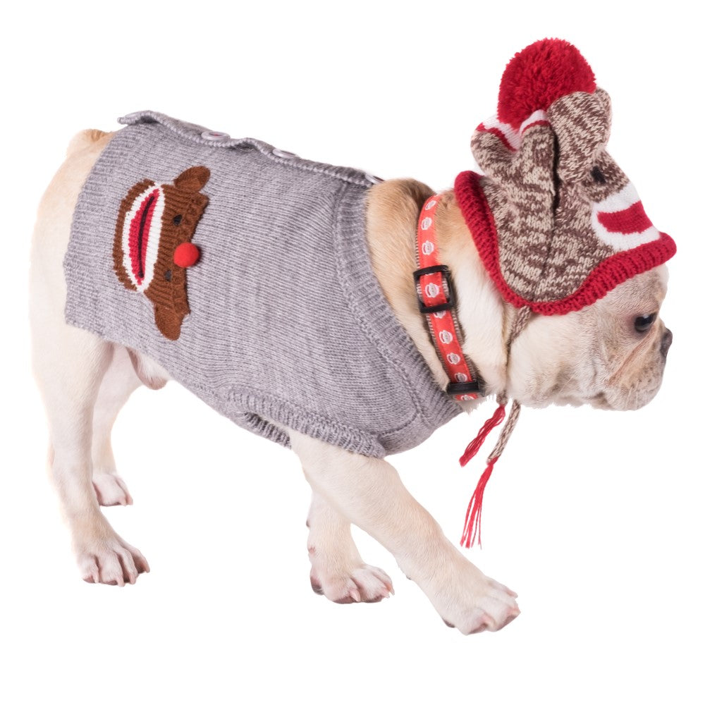 Sock Monkey Dog Cardigan