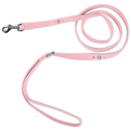 Crystal Paws Ultrasuede Leash - Puppy Pink