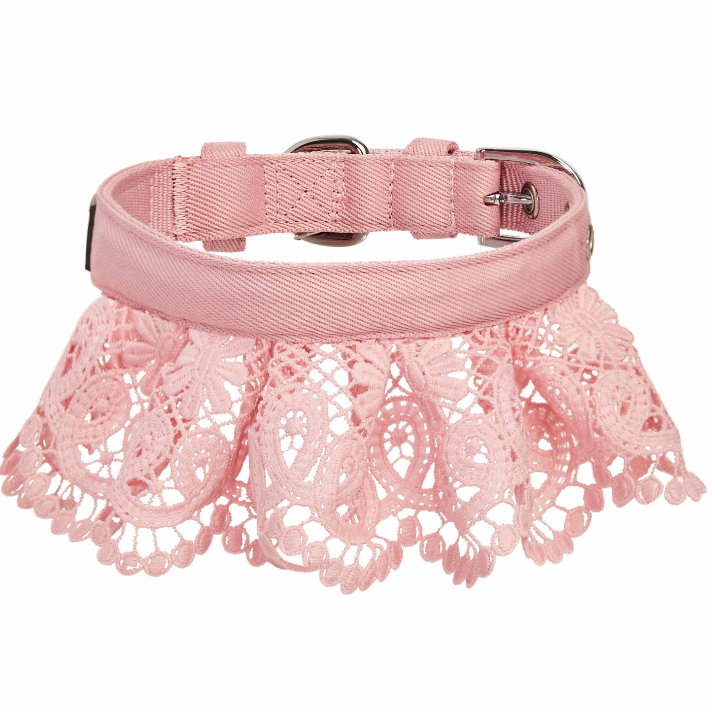 Cute Floral Lace Dog Collar - Lavender