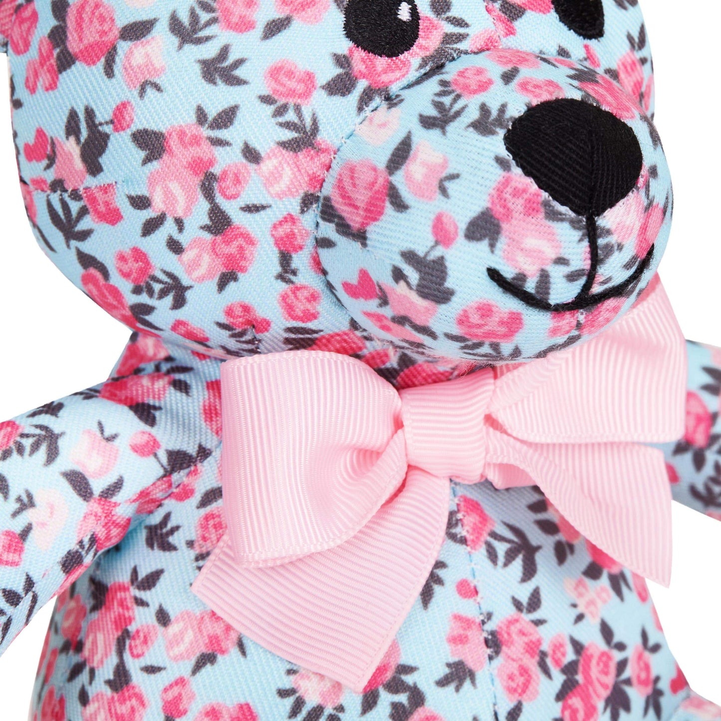 3 Colors, 6" Made Well Floral Print Bear Dog Toy: Light Blue / 6"