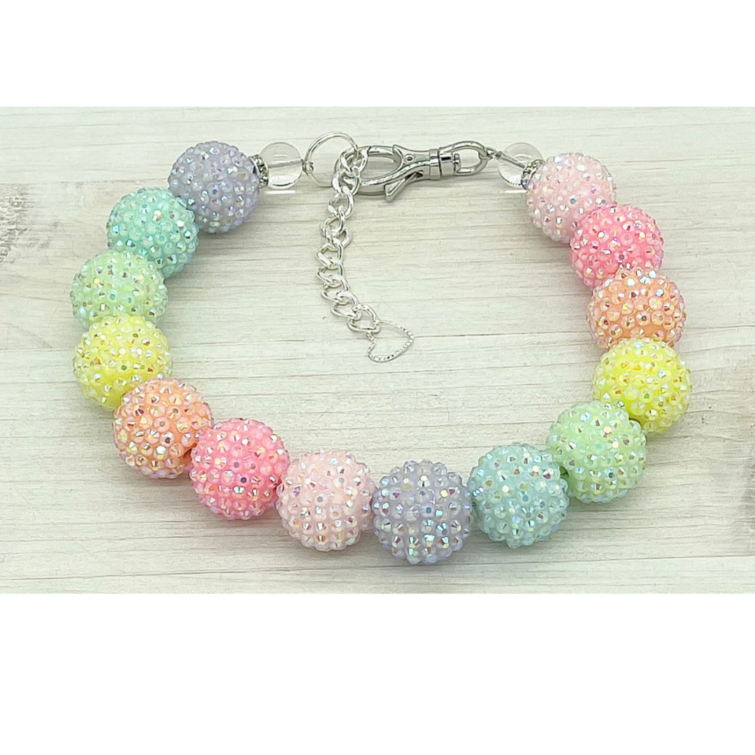 Rhinestone Rainbow Dog Necklace