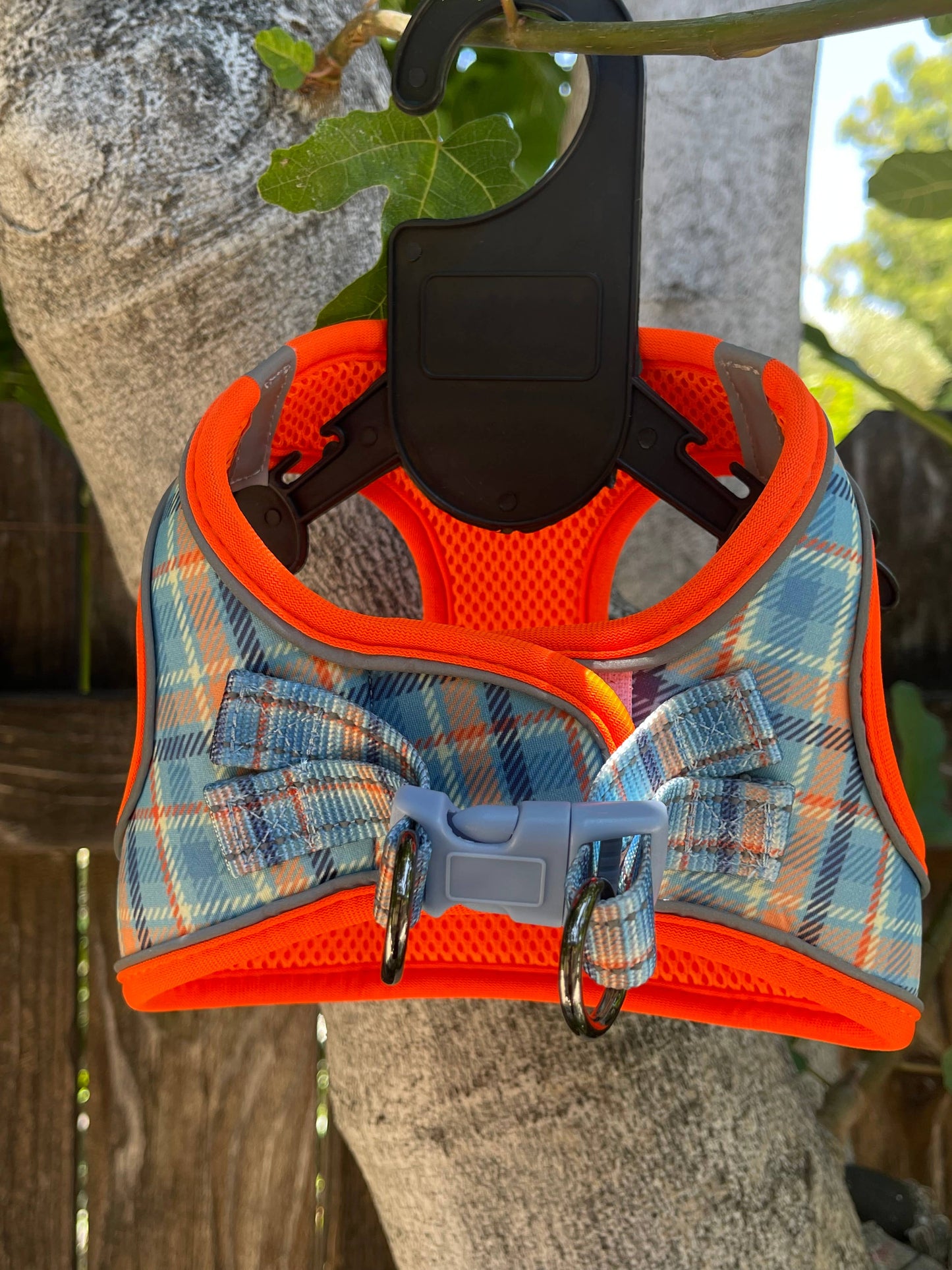 Murphy Blue & Orange Plaid Dog Harness Vest