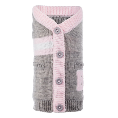 Varsity Pink Dog Cardigan