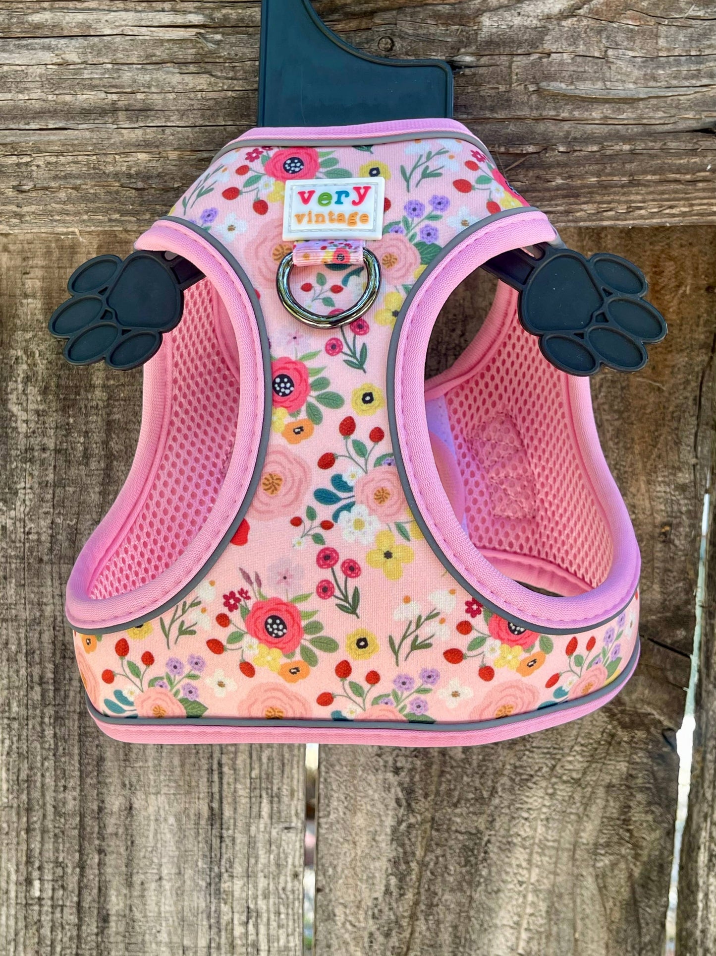 Pink Floral Step-in Dog Harness