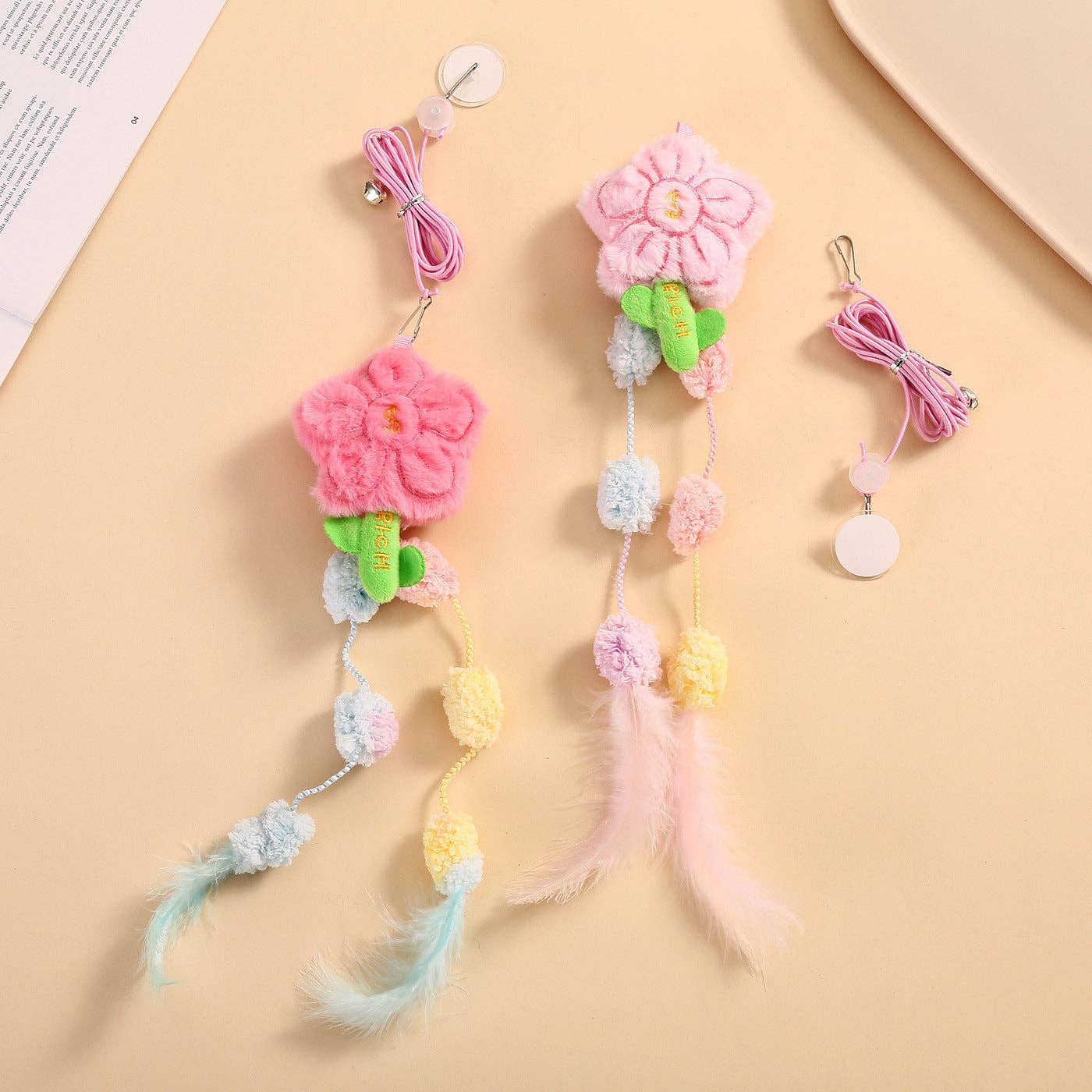 Moo - Soft Pastel Flower Hanging Teaser Toy