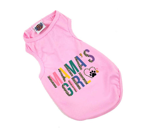 Mama's Girl Pink Leopard Dog Shirt