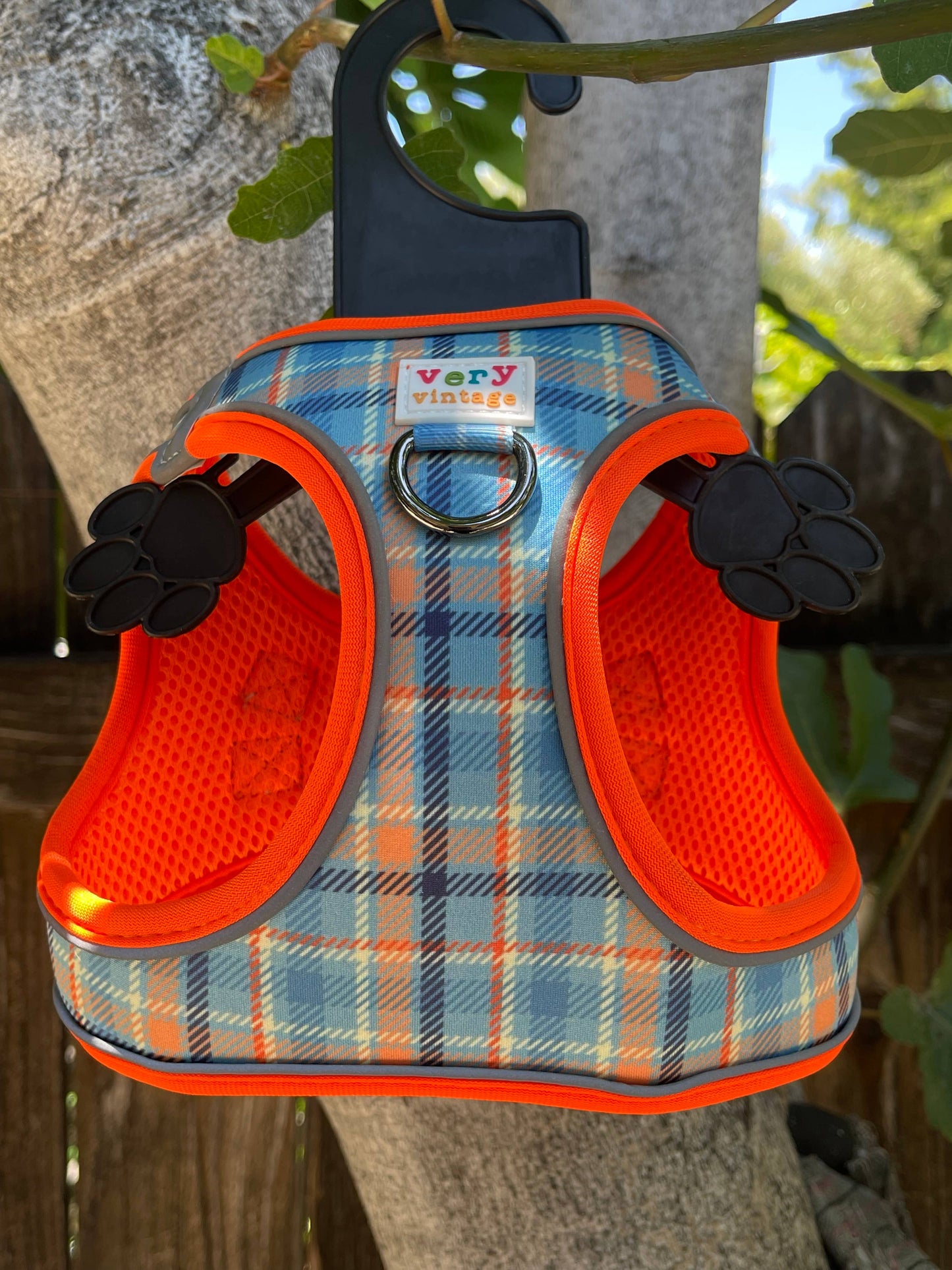 Murphy Blue & Orange Plaid Dog Harness Vest
