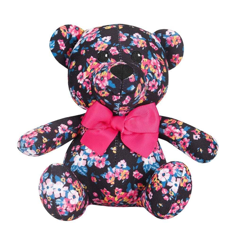 3 Colors, 6" Made Well Floral Print Bear Dog Toy: Light Blue / 6"