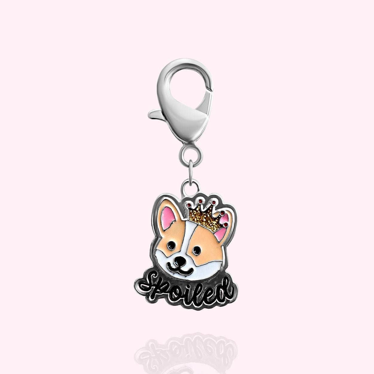 "Spoiled" Dog Collar Charm: Gold