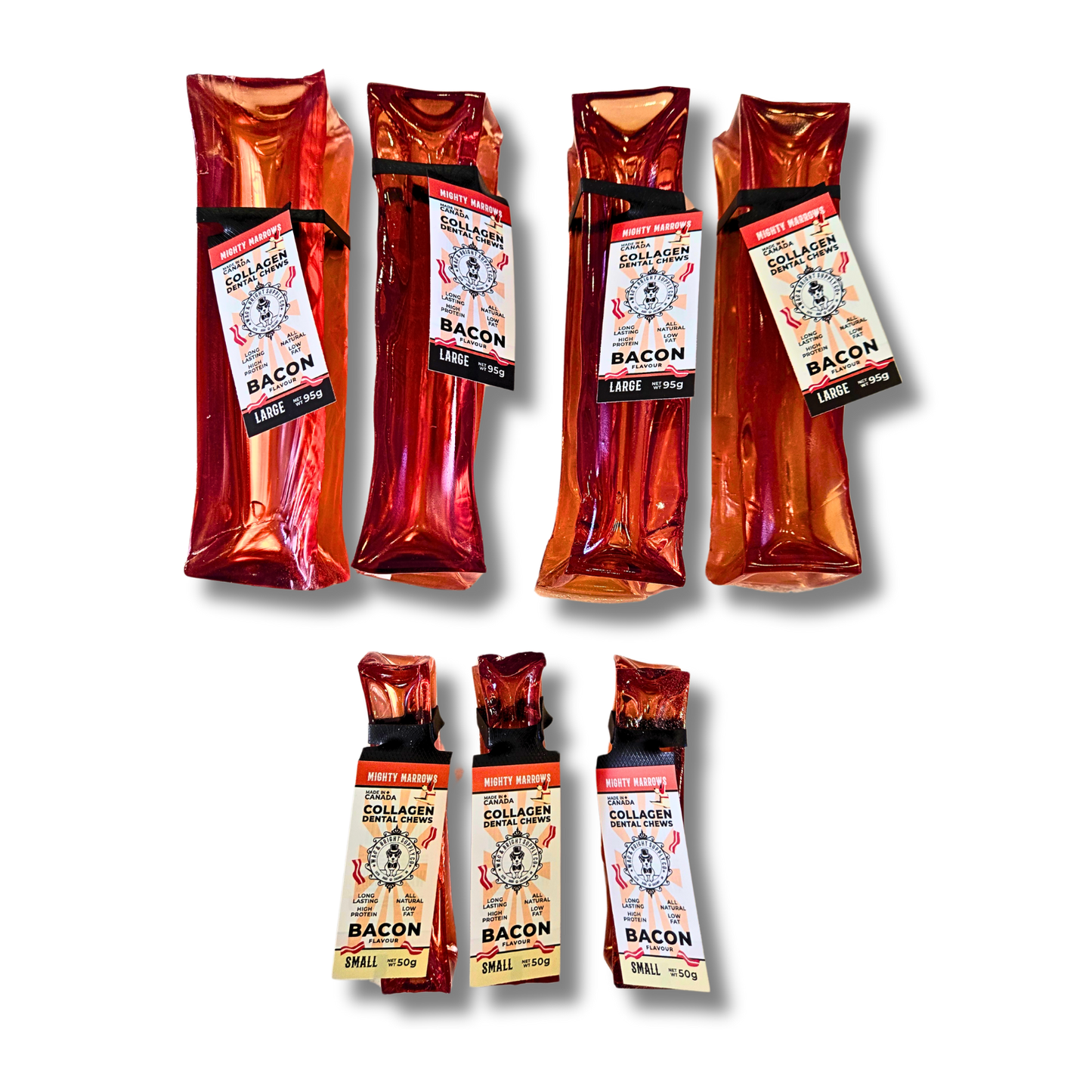 Mighty Marrows Collagen Dental Chew - Bacon Small