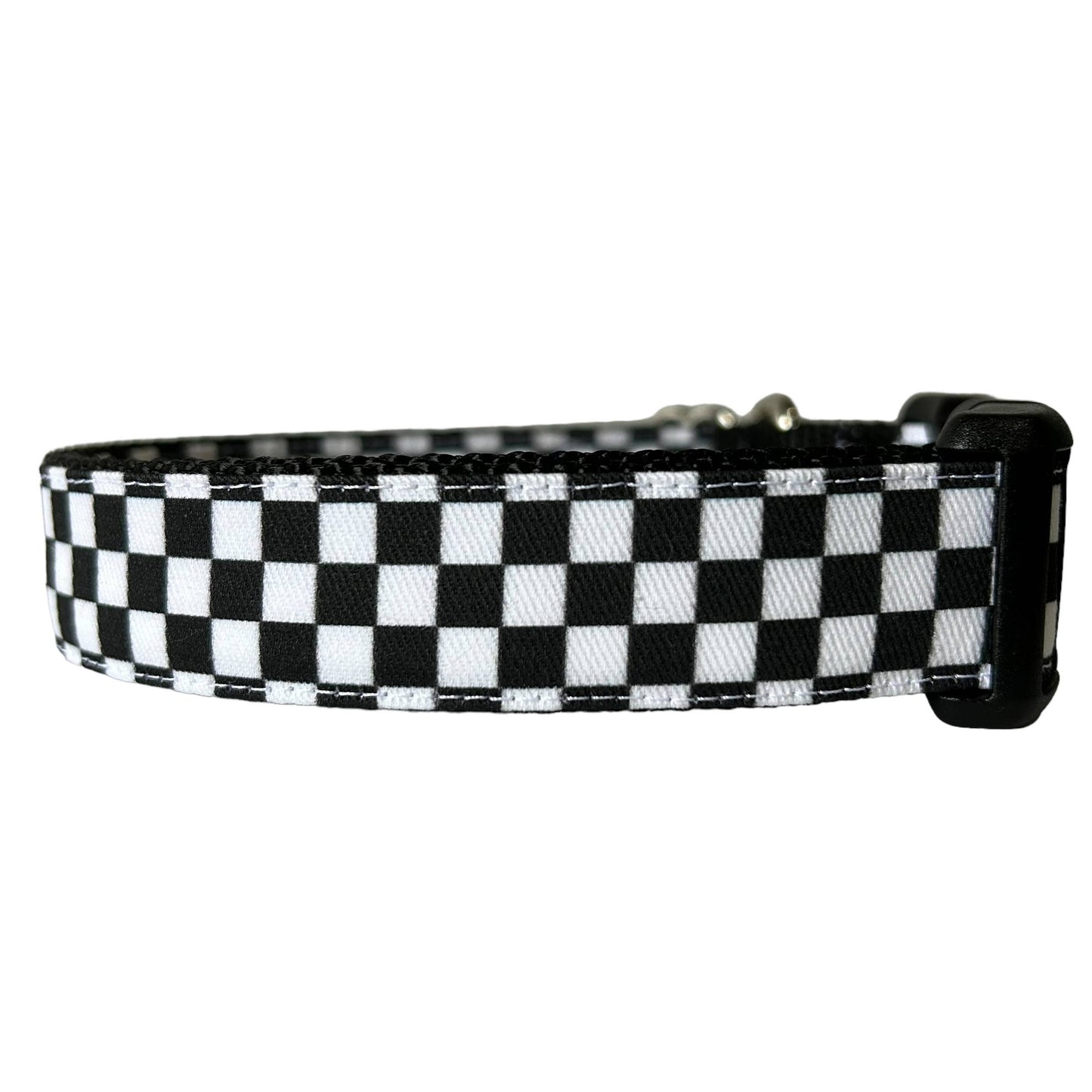 Collar para perro con cuadros de búfalo blanco