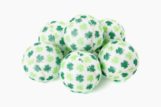 St. Patrick's Day Shamrock Dog Tennis Balls - Assorted Sizes