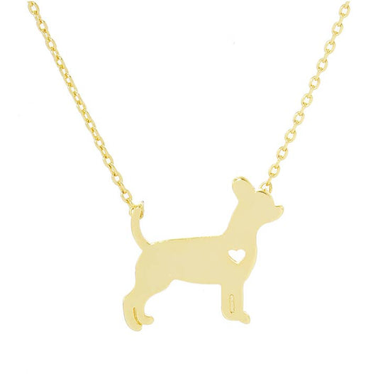 Gold Dipped Brass Dog Necklace